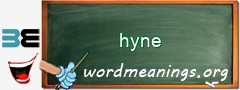 WordMeaning blackboard for hyne